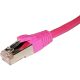 Copper Patch Lead - Cat6a SFTP Stranded LSZH - Pink Flush Boot